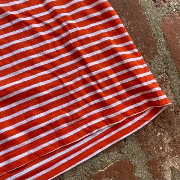 CAbi size small Poolside Orange & white puffy sleeves striped top summer relaxed - Picture 2 of 11